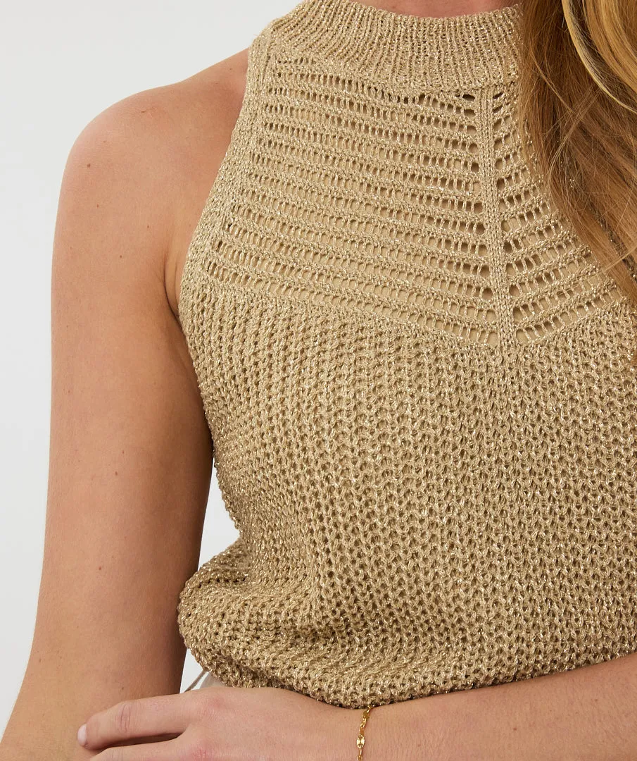Double V Lurex Knitted Top sold by French Cuff product image thumbnail 2