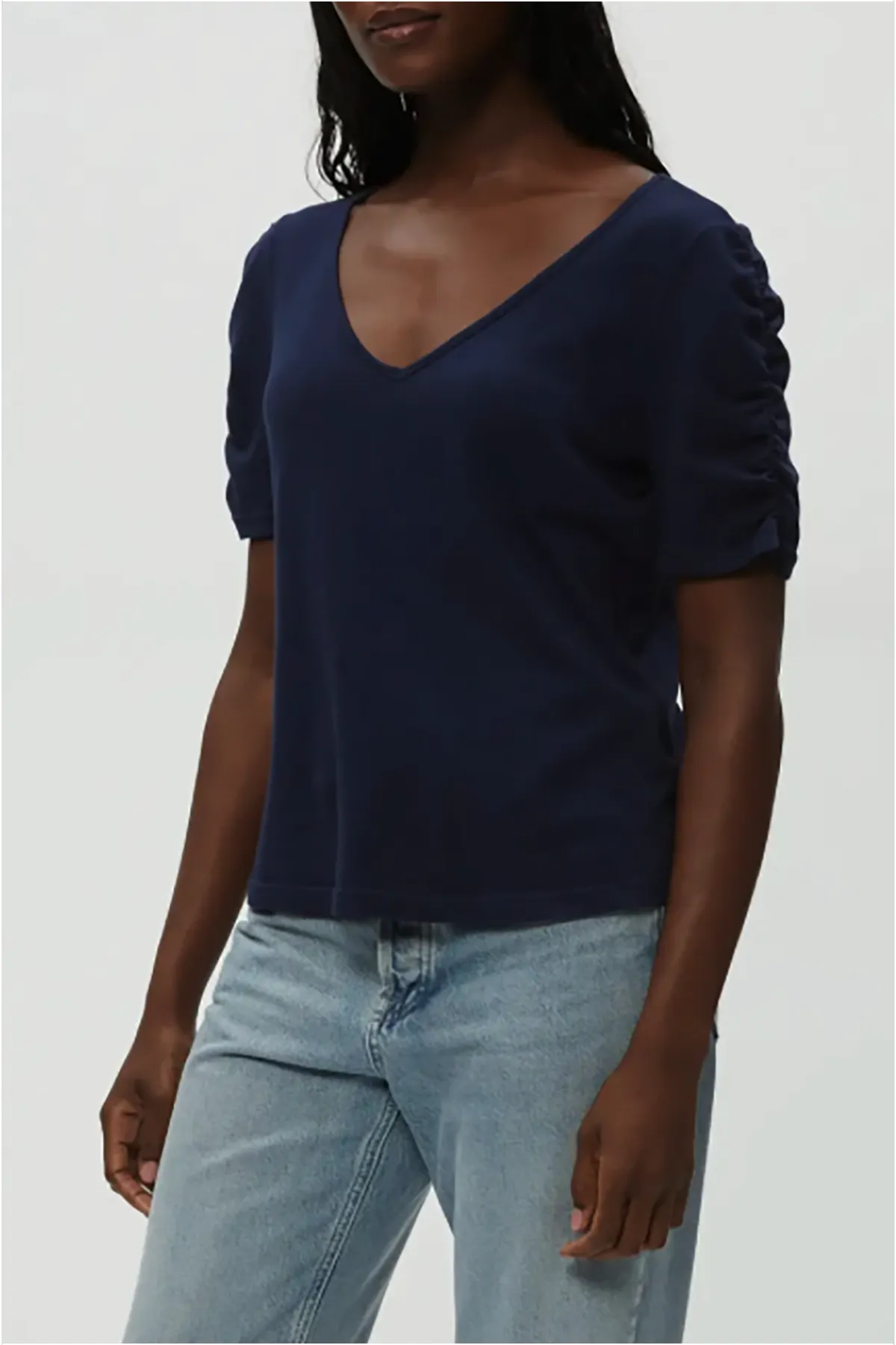 Josie V-Neck Ruched Tee sold by French Cuff product image thumbnail 3