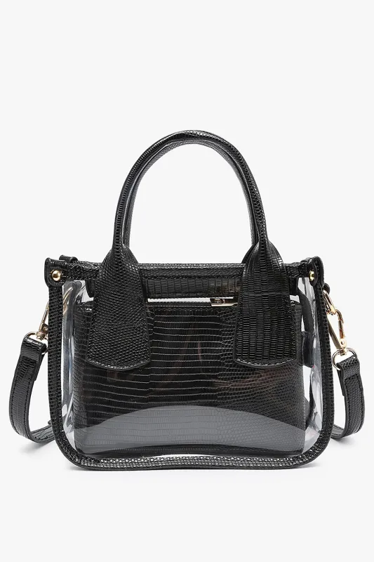 Stacey Clear Crossbody with Insert sold by French Cuff