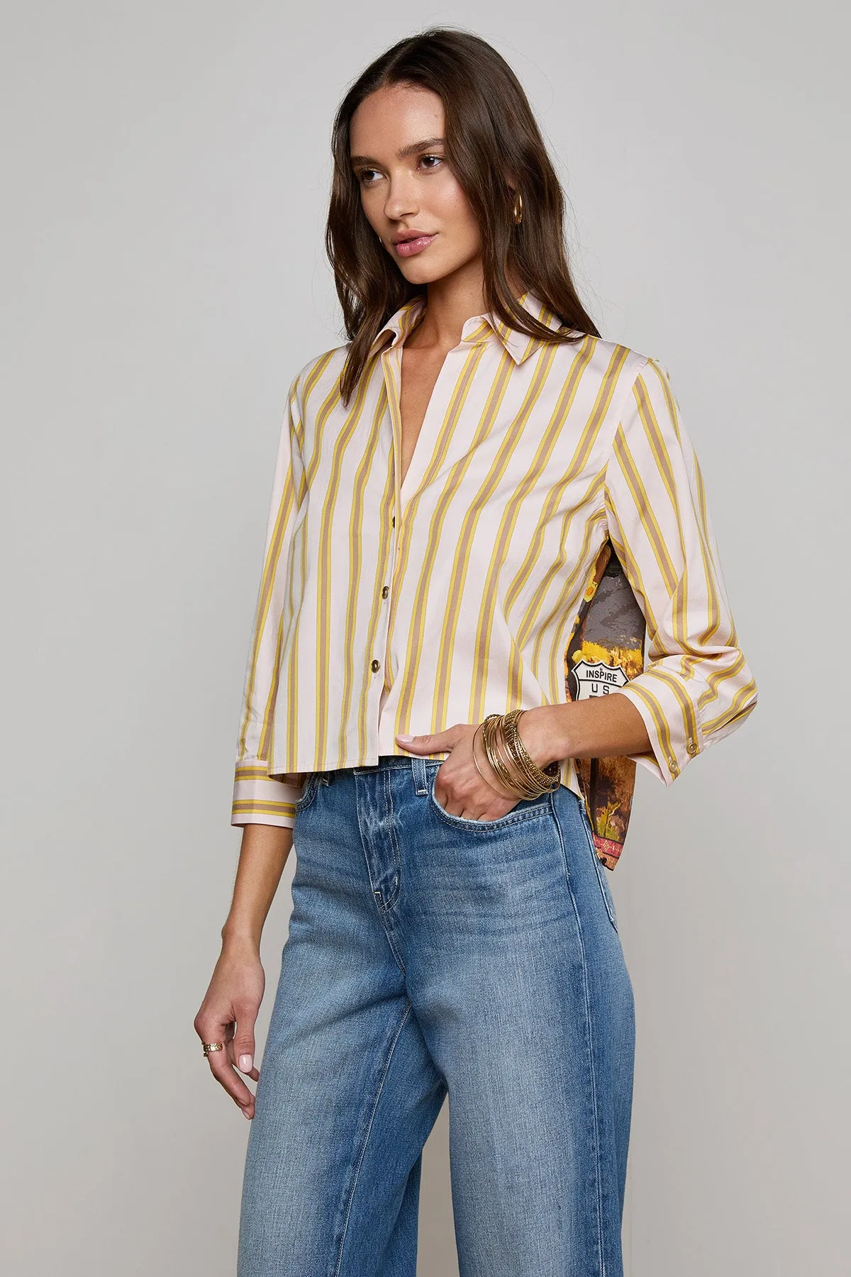 Fawn Scarf Back 3/4 Sleeve Blouse sold by French Cuff product image thumbnail 3