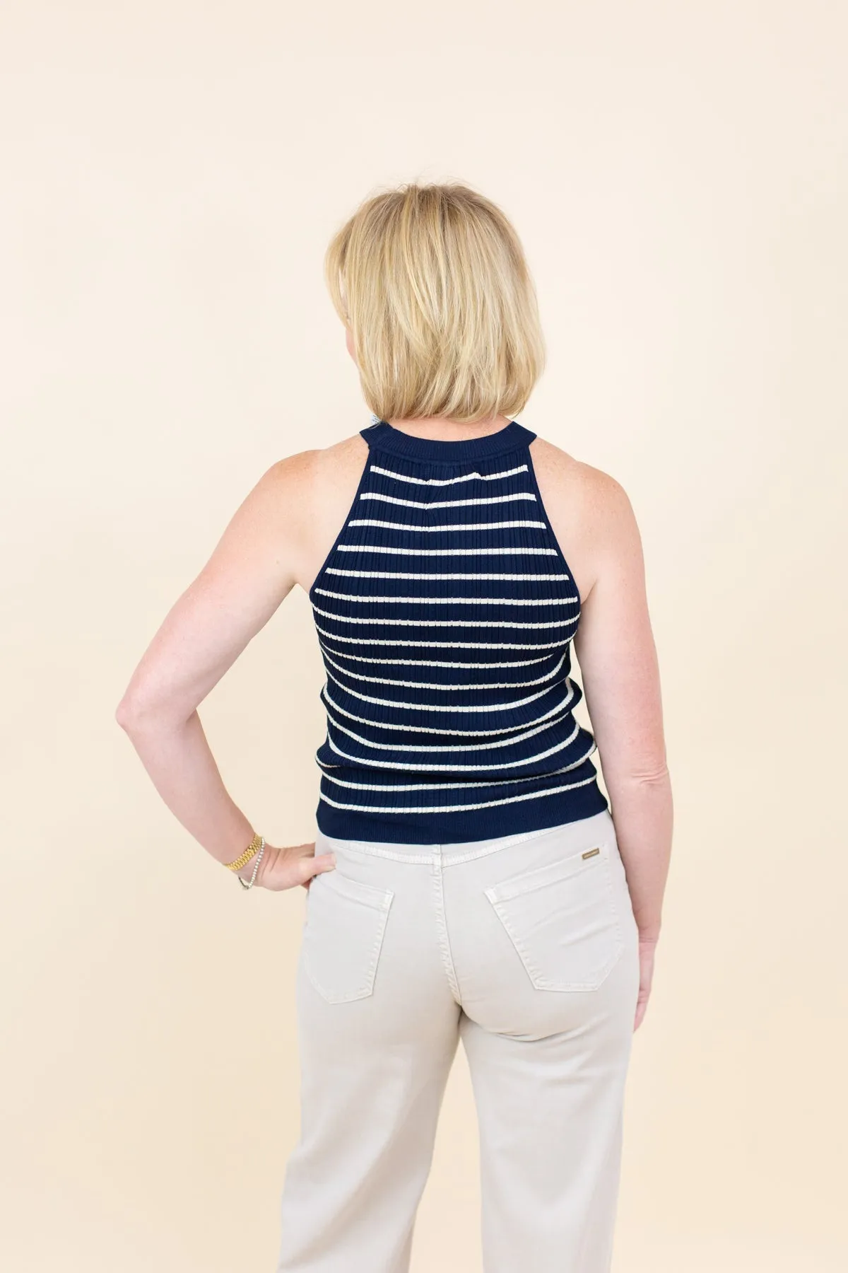 Stripe Rib Knit Tank top sold by French Cuff product image thumbnail 2