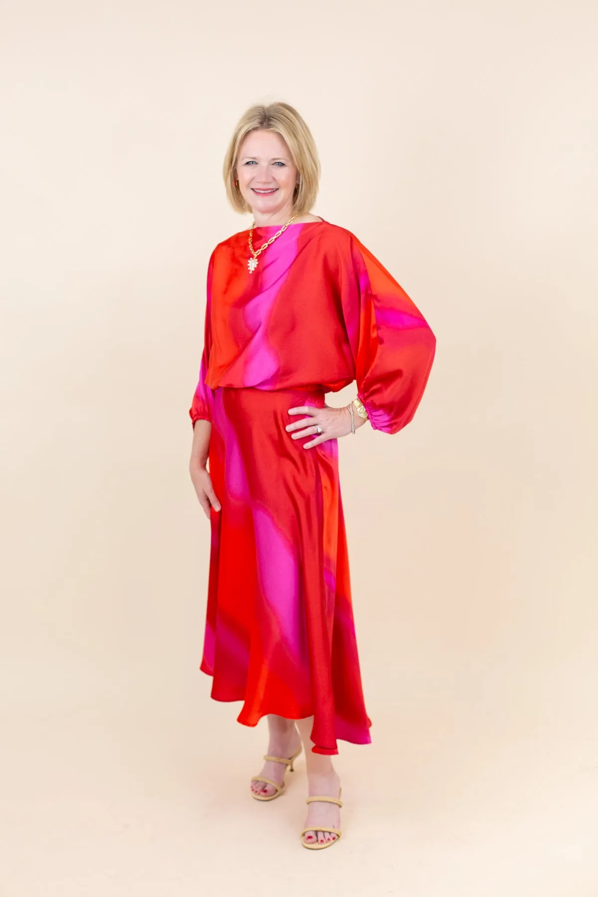 Ombre Satin Midi Skirt sold by French Cuff product image thumbnail 4