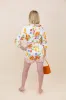 Border Printed 3/4 Sleeve Romper sold by French Cuff
