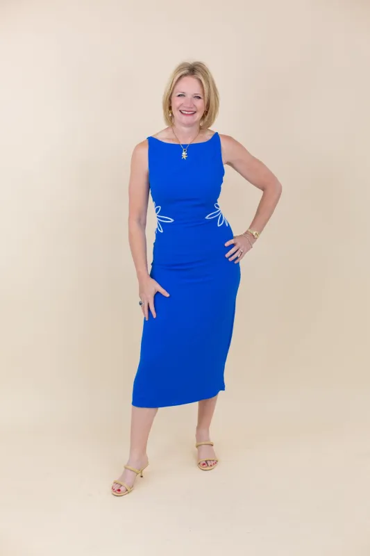 Embroidered Side Midi Dress sold by French Cuff