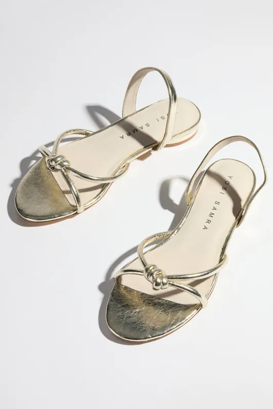 Alison Slingback Gold Leather Sandal sold by French Cuff