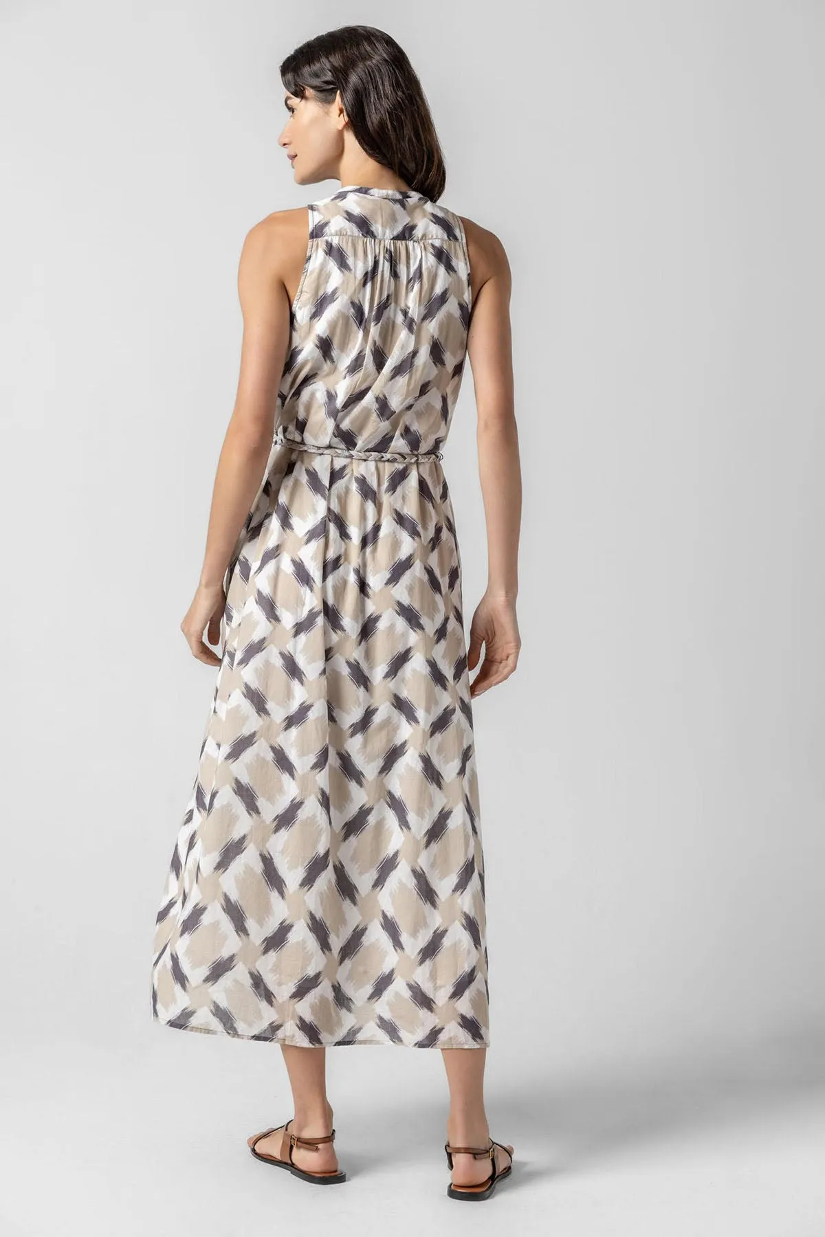 Split Neck Belted Maxi Dress sold by French Cuff product image thumbnail 4