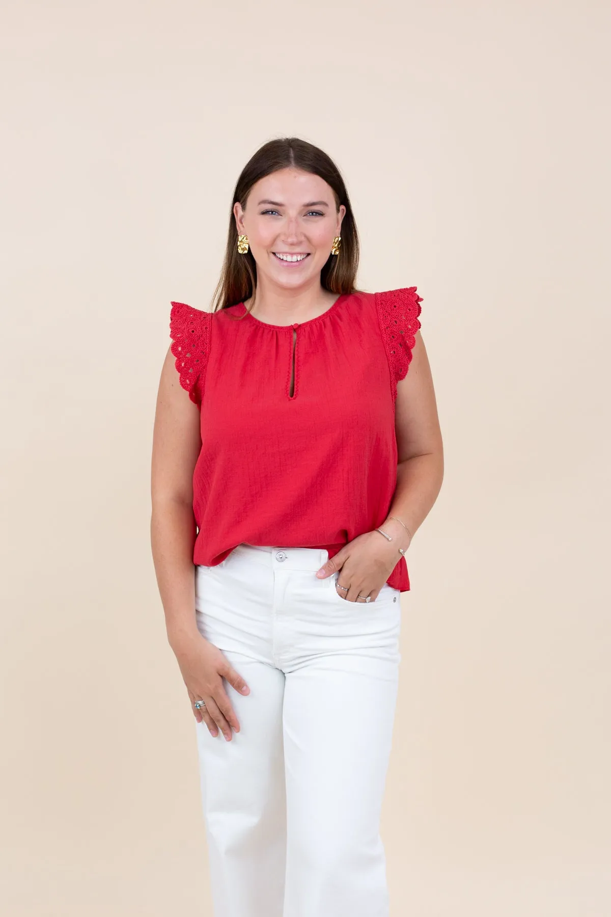 Crochet Short Sleeve Blouse sold by French Cuff product image thumbnail 2