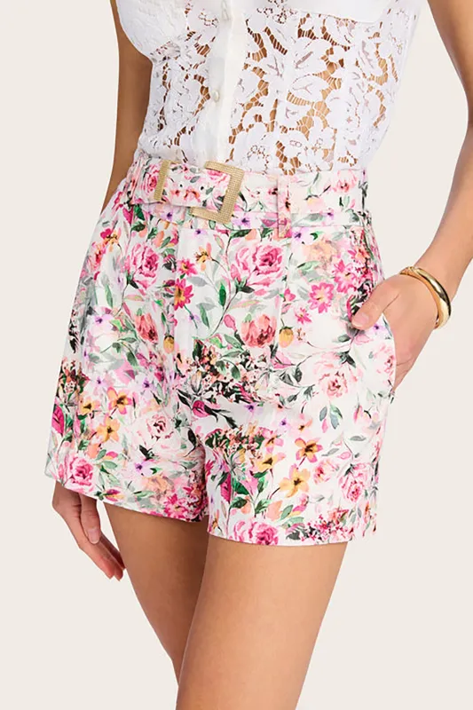 Glenn Floral Linen Shorts sold by French Cuff