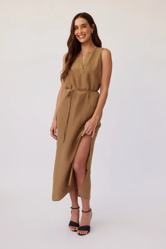 Sleeveless Belted Maxi Dress sold by French Cuff