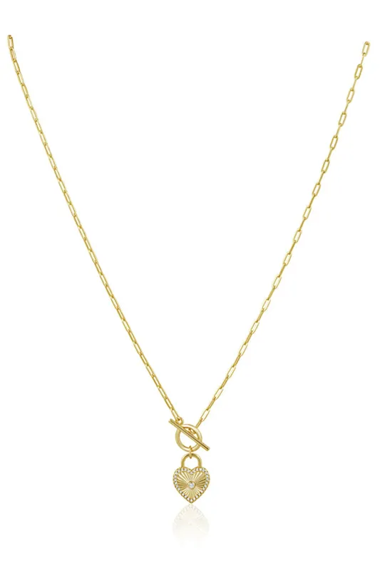 Heart Locked Toggle Necklace sold by French Cuff
