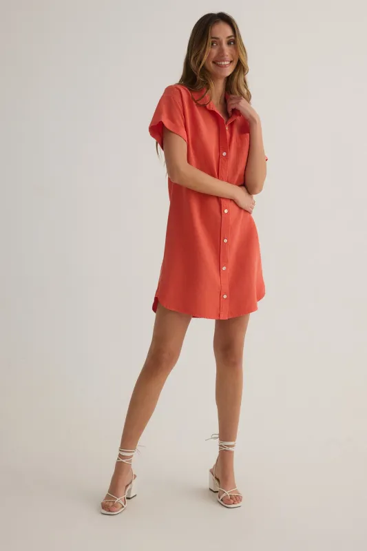 Roll Sleeve Pocket Shirt Dress sold by French Cuff