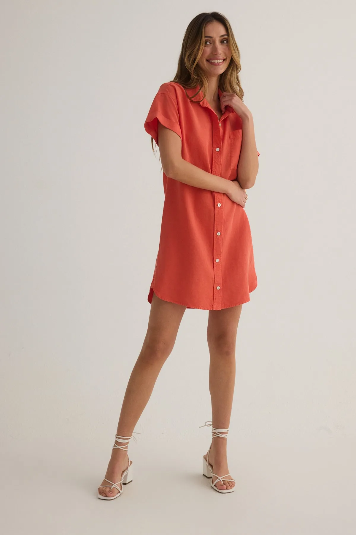 Roll Sleeve Pocket Shirt Dress sold by French Cuff