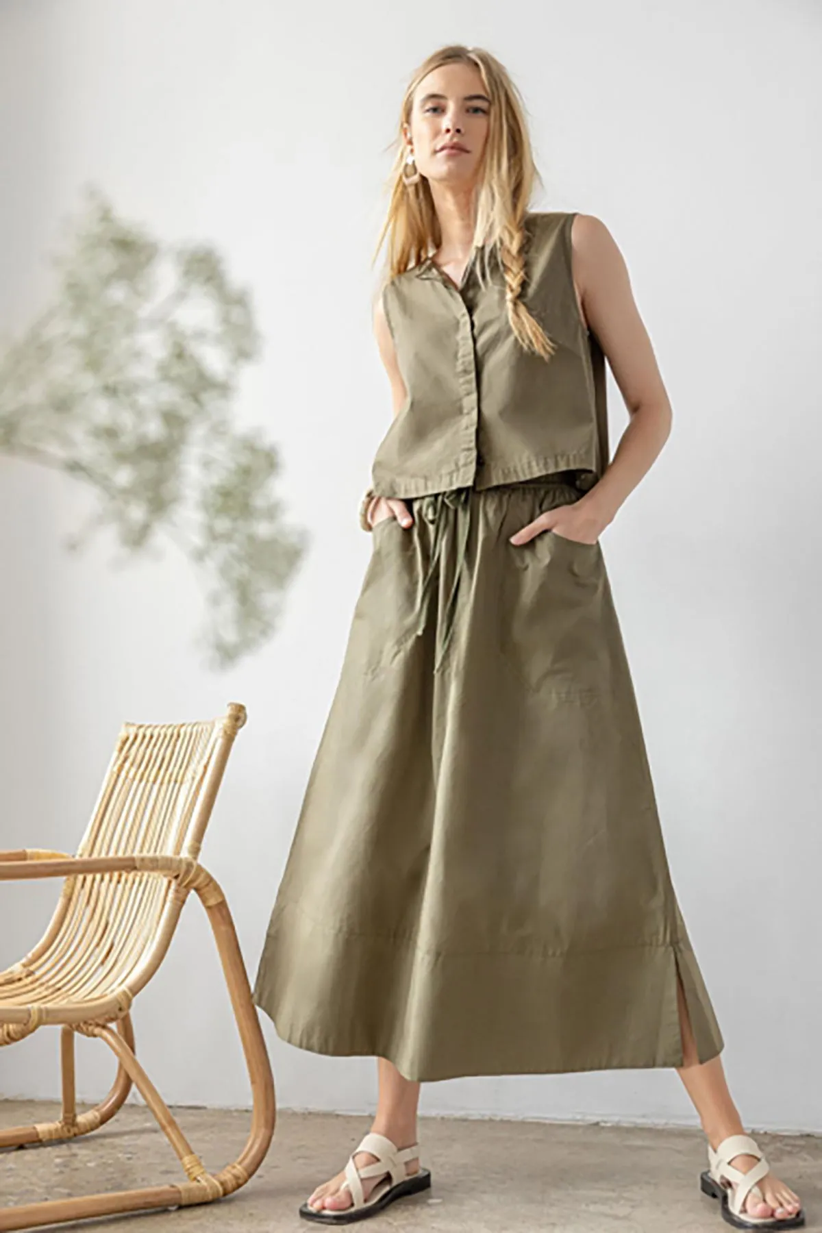 Long Poplin Skirt sold by French Cuff product image thumbnail 2