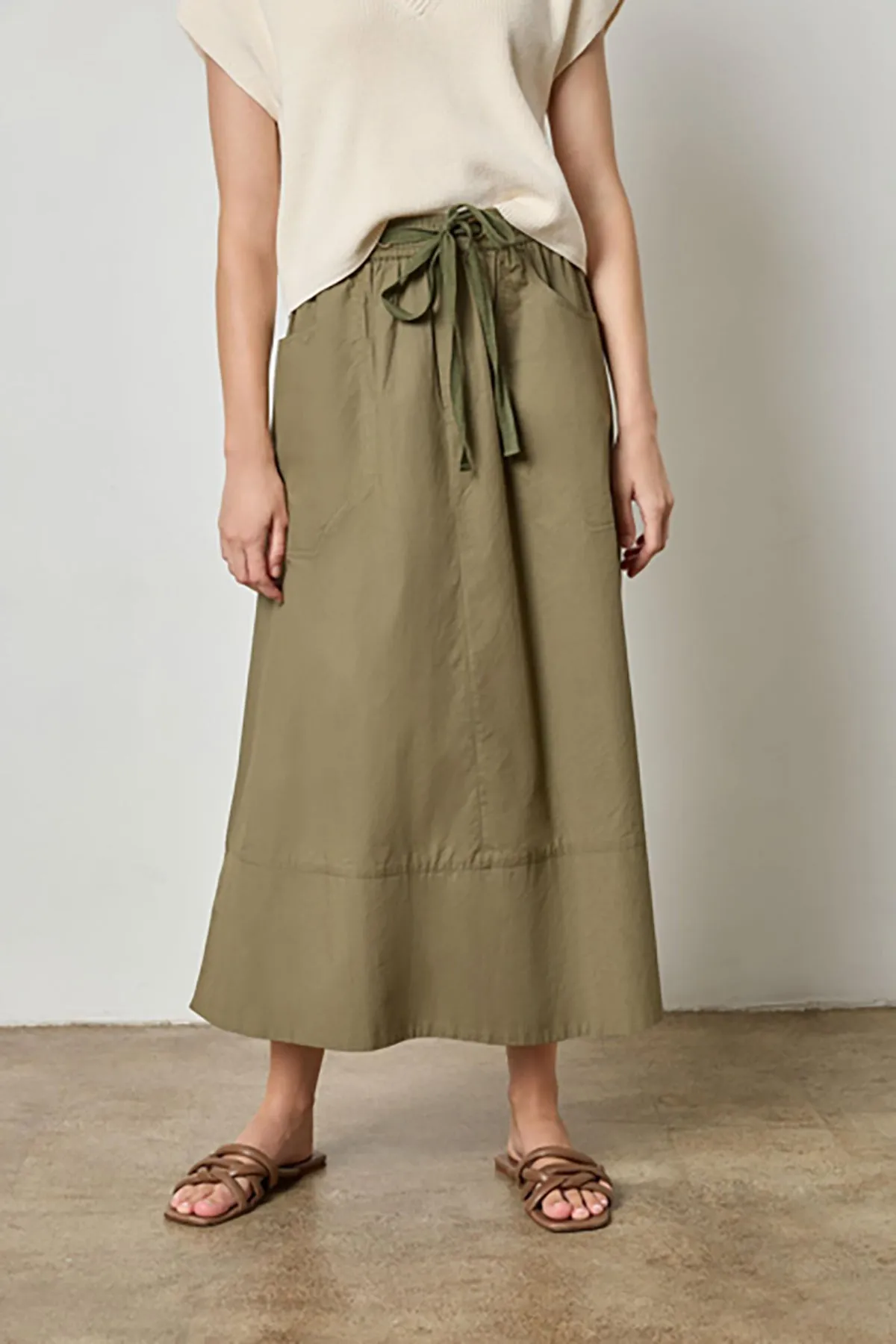 Long Poplin Skirt sold by French Cuff