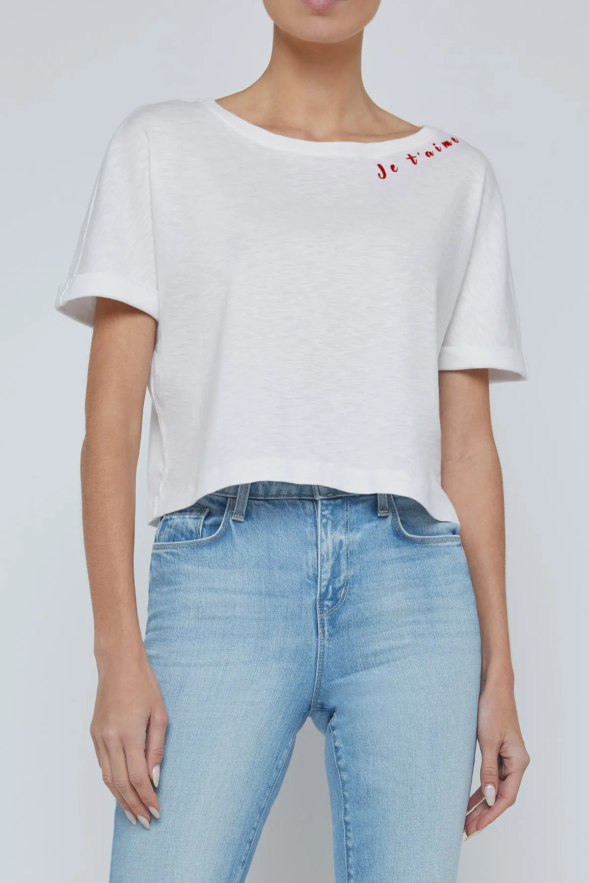 Sadie Cuff Short Sleeve Crew Je t'aime sold by French Cuff