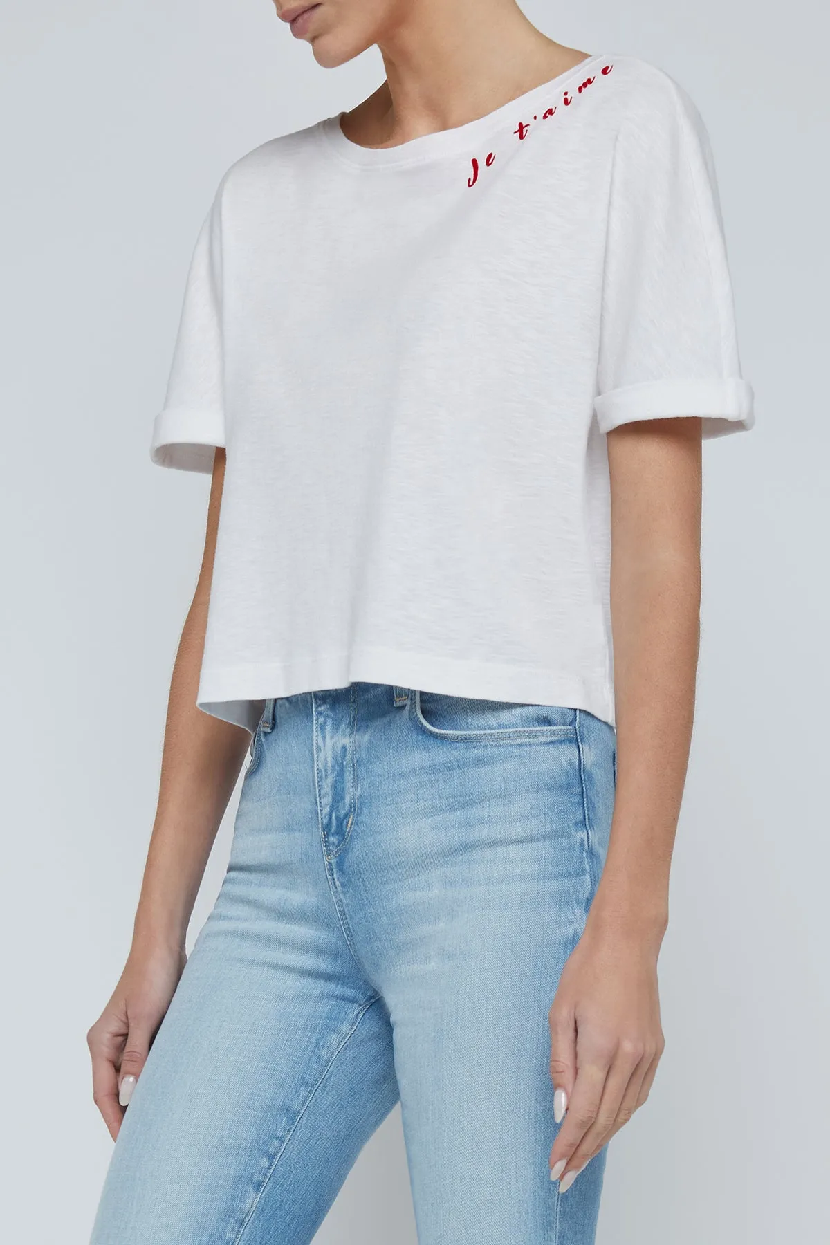 Sadie Cuff Short Sleeve Crew Je t'aime sold by French Cuff product image thumbnail 3