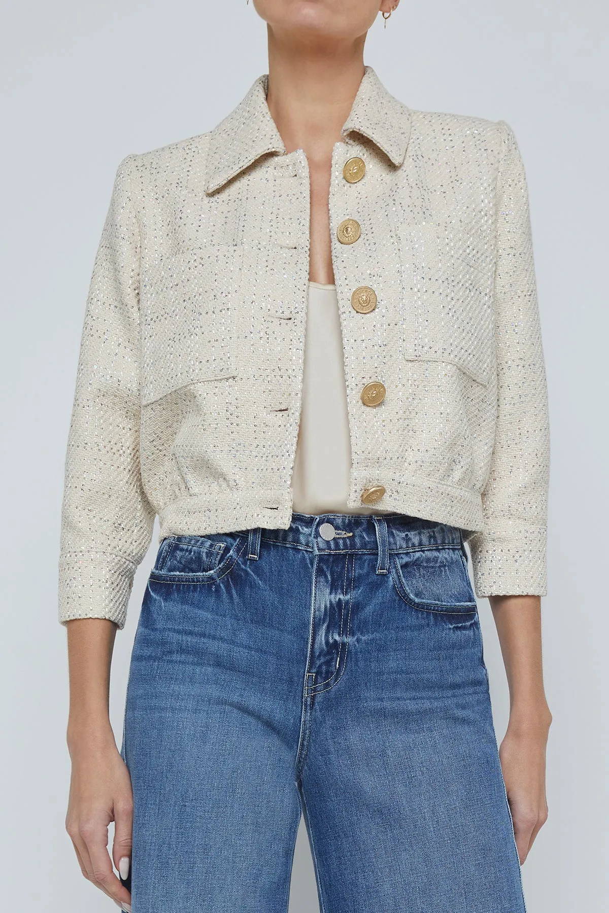 Jia Crop 3/4 Sleeve Jacket sold by French Cuff
