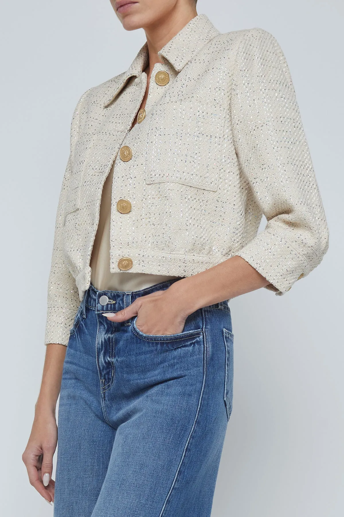 Jia Crop 3/4 Sleeve Jacket sold by French Cuff product image thumbnail 3