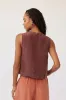 Sleeveless Half Placket Top sold by French Cuff