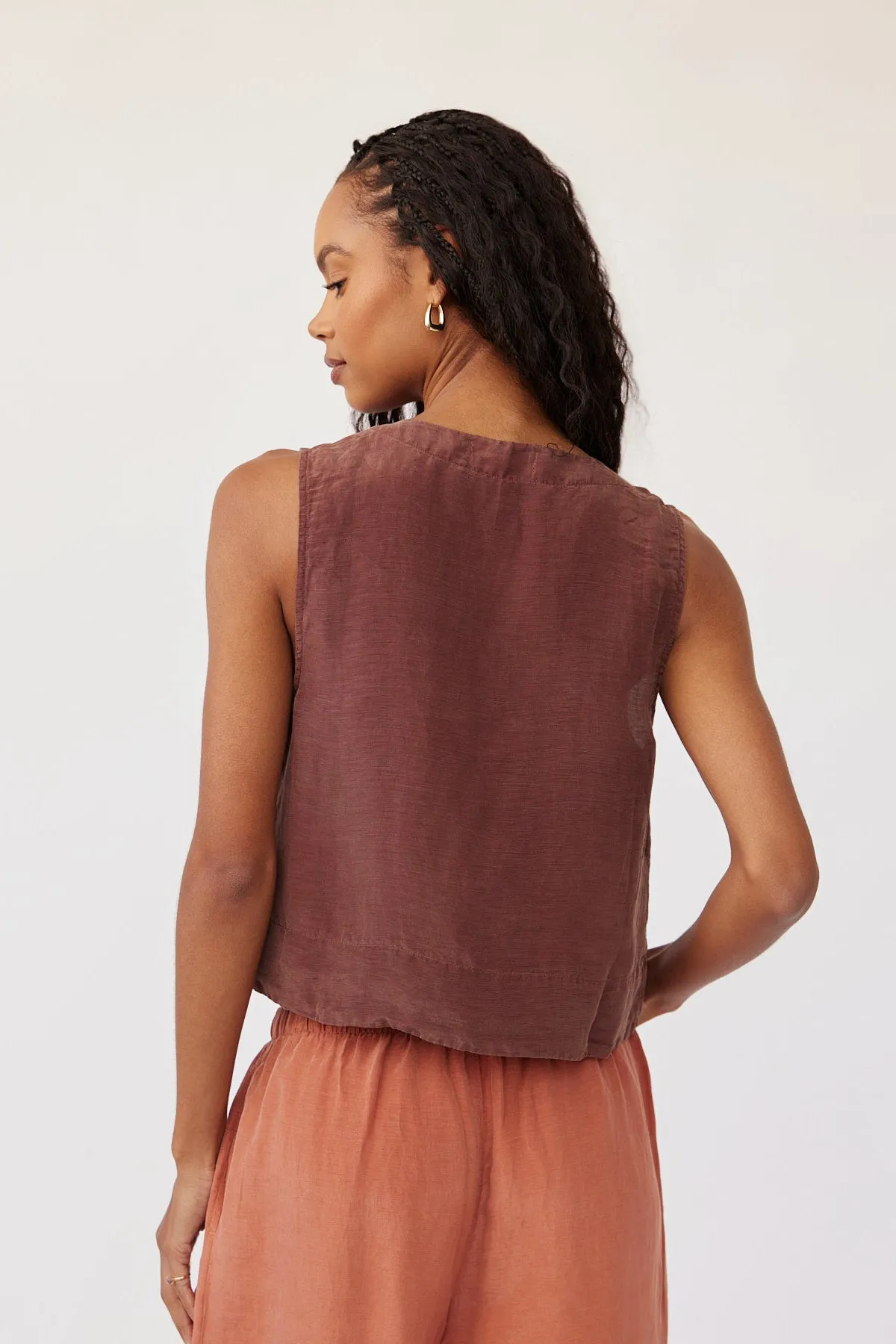 Sleeveless Half Placket Top sold by French Cuff product image thumbnail 3