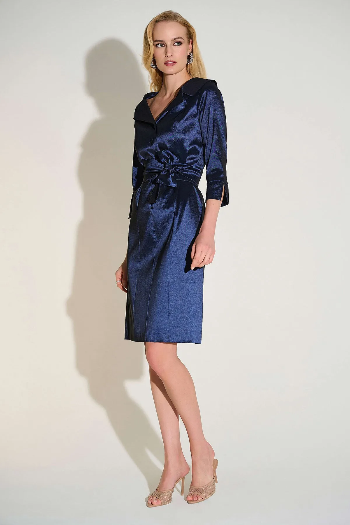 Stretch Taffeta Sheath Dress with Sash Belt sold by French Cuff