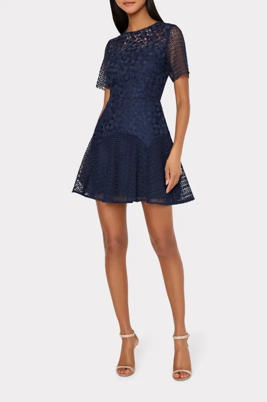 Lana Floral Geo Combo Lace Mini Dress sold by French Cuff