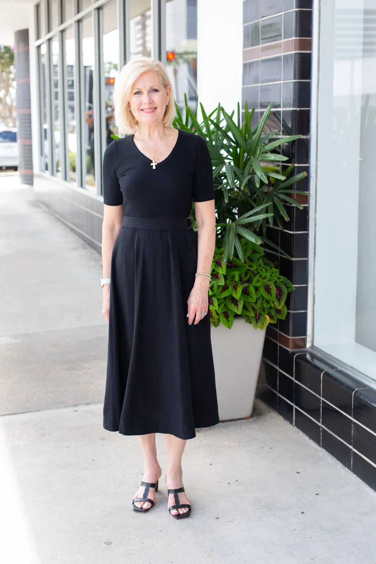 Black Knit Top Midi Dress sold by French Cuff