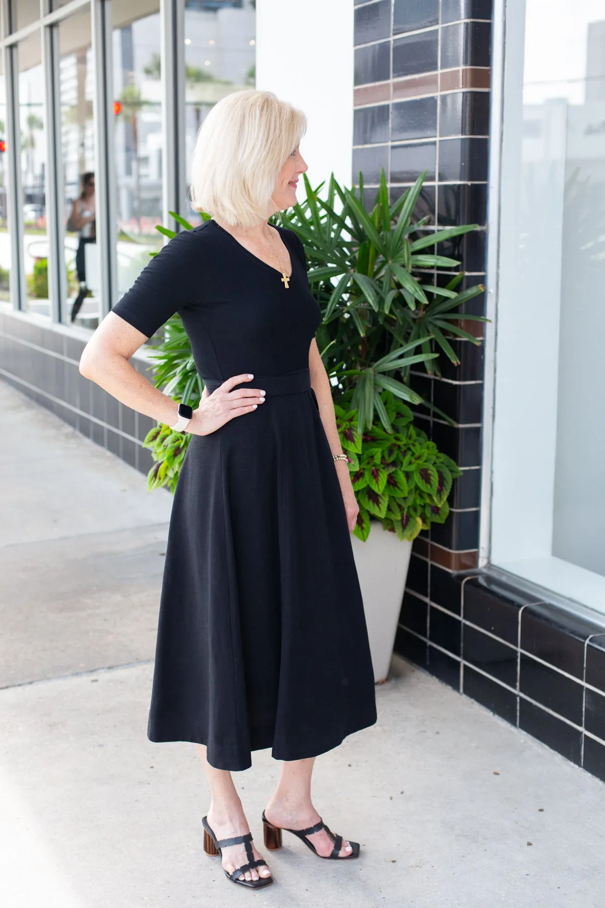 Black Knit Top Midi Dress sold by French Cuff product image thumbnail 3