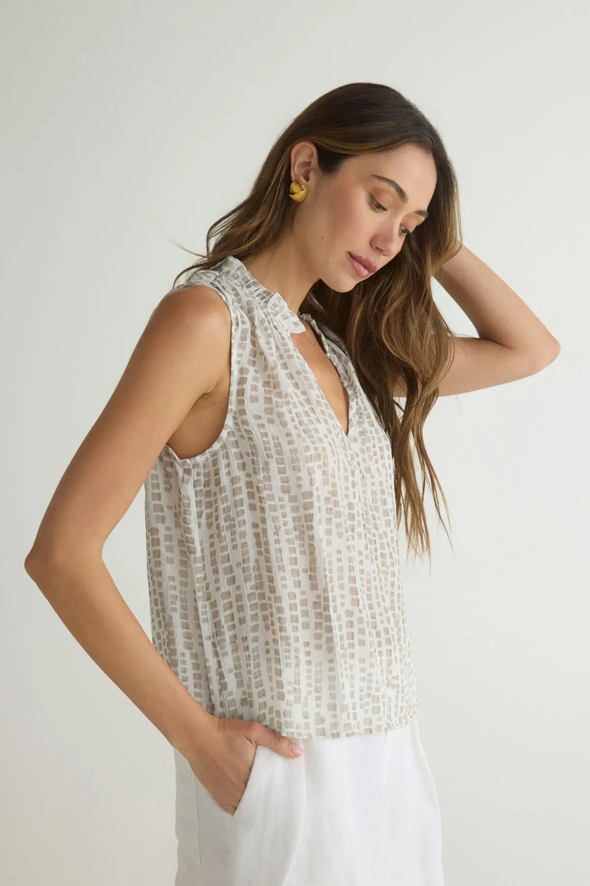 Ruffle Neck Tank sold by French Cuff product image thumbnail 2