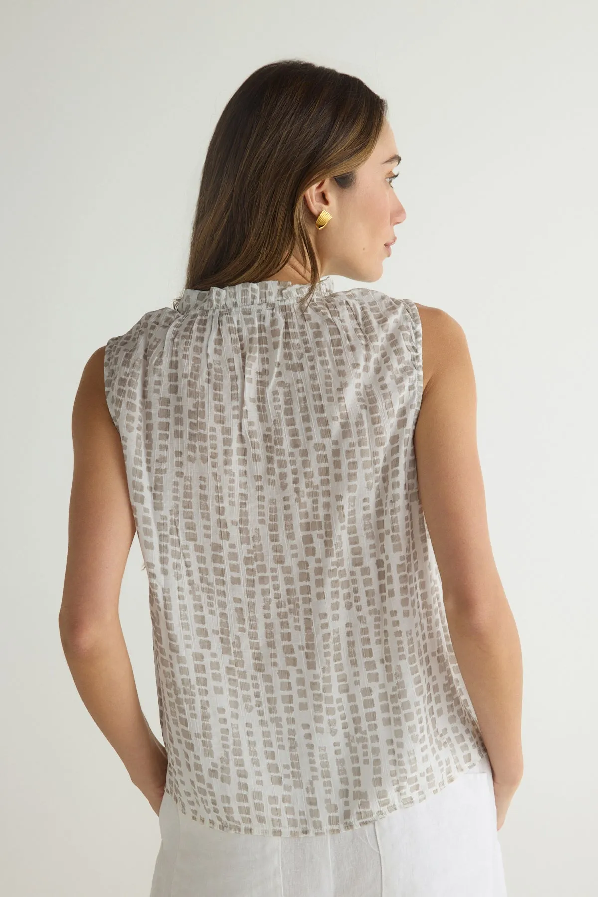 Ruffle Neck Tank sold by French Cuff product image thumbnail 3