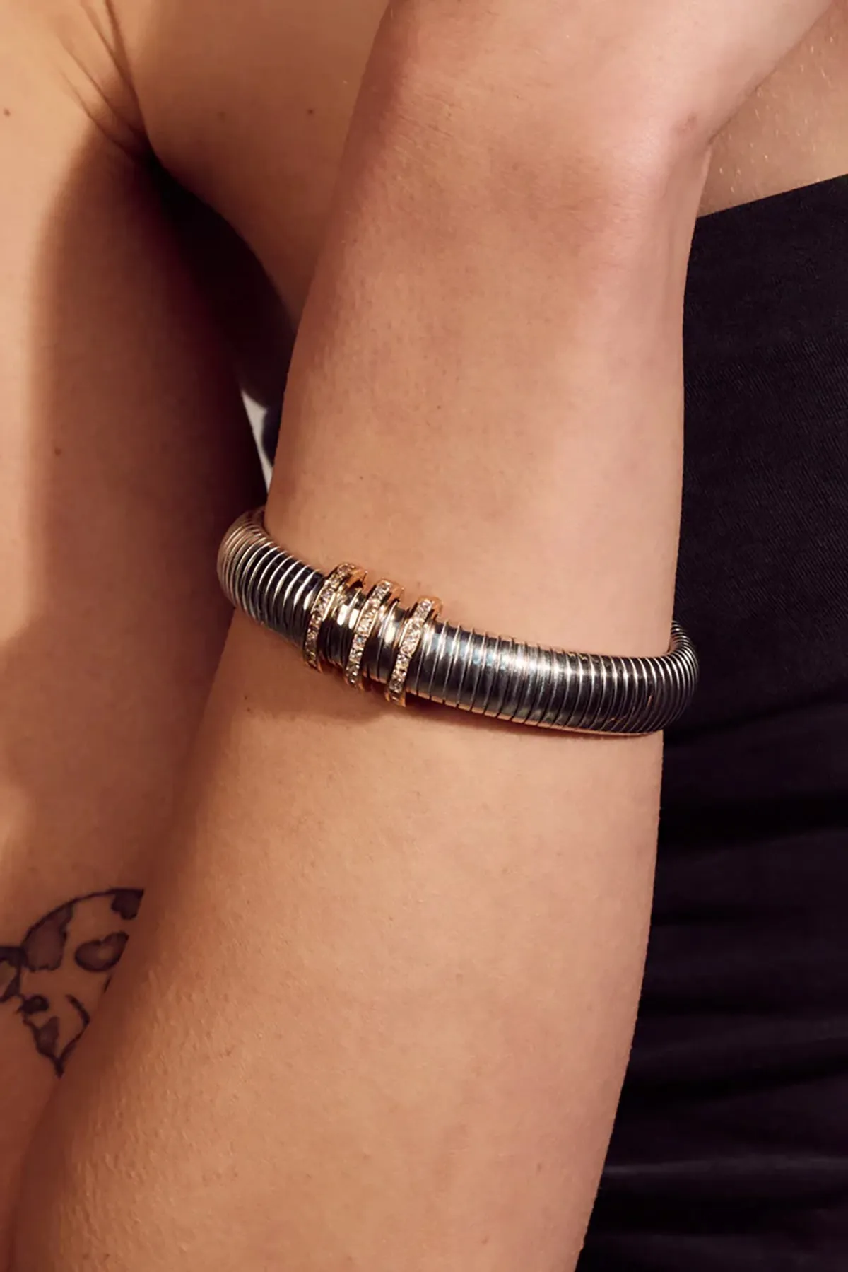 Pave Trio Snake Chain Bracelet sold by French Cuff product image thumbnail 3