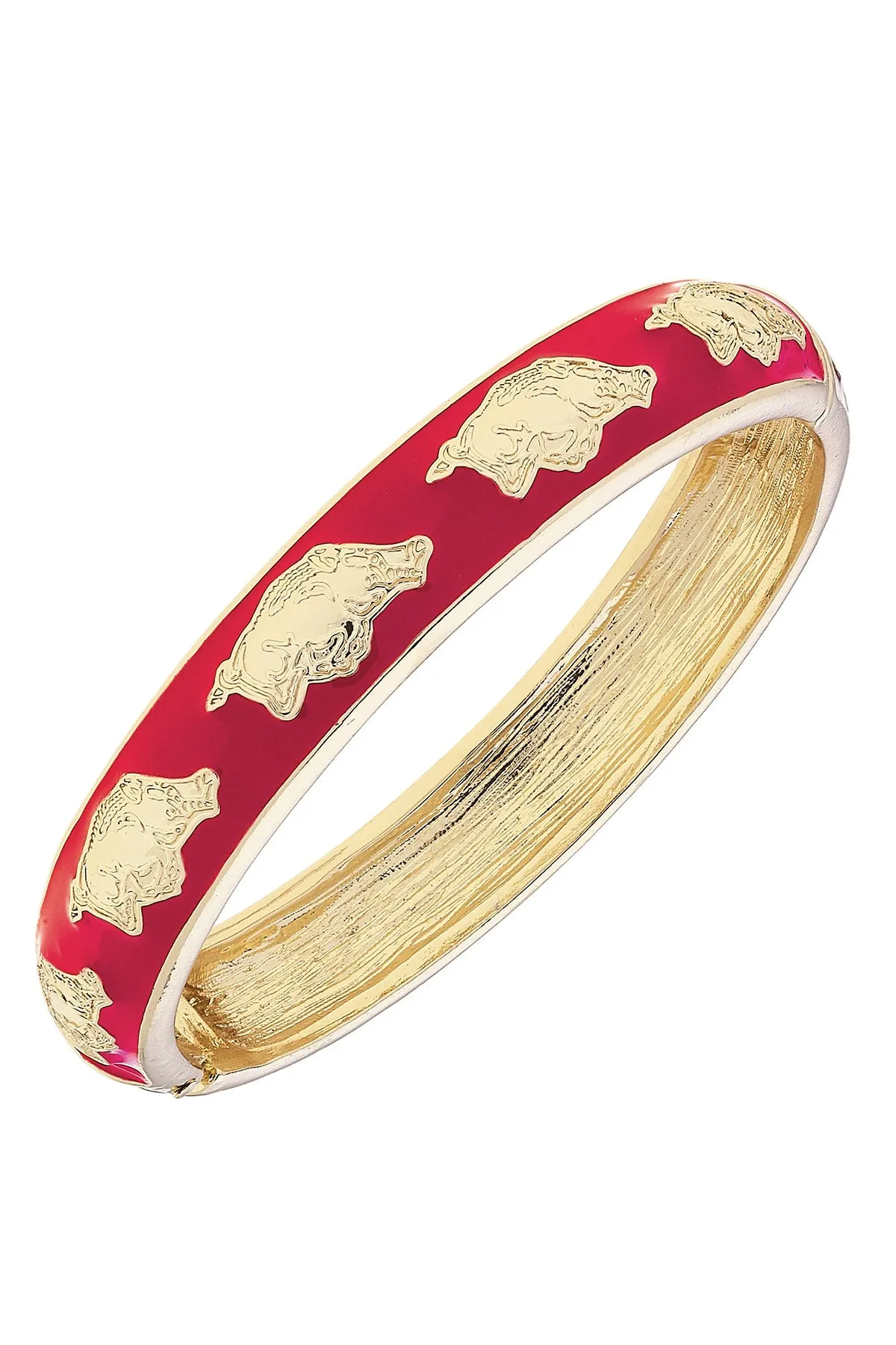 Arkansas Razorbacks Sculpted Enamel Logo Bangle sold by French Cuff