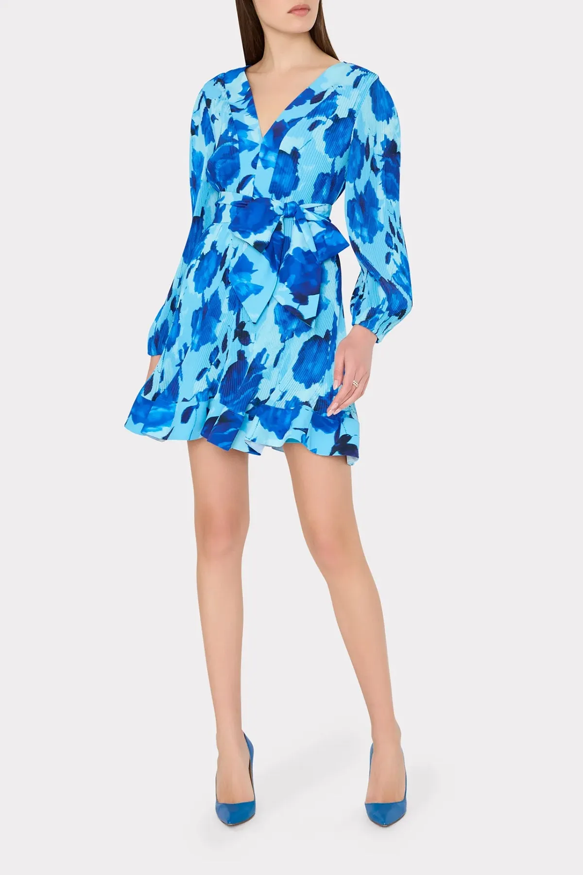 Liv Blurred Blossom Pleated Dress sold by French Cuff