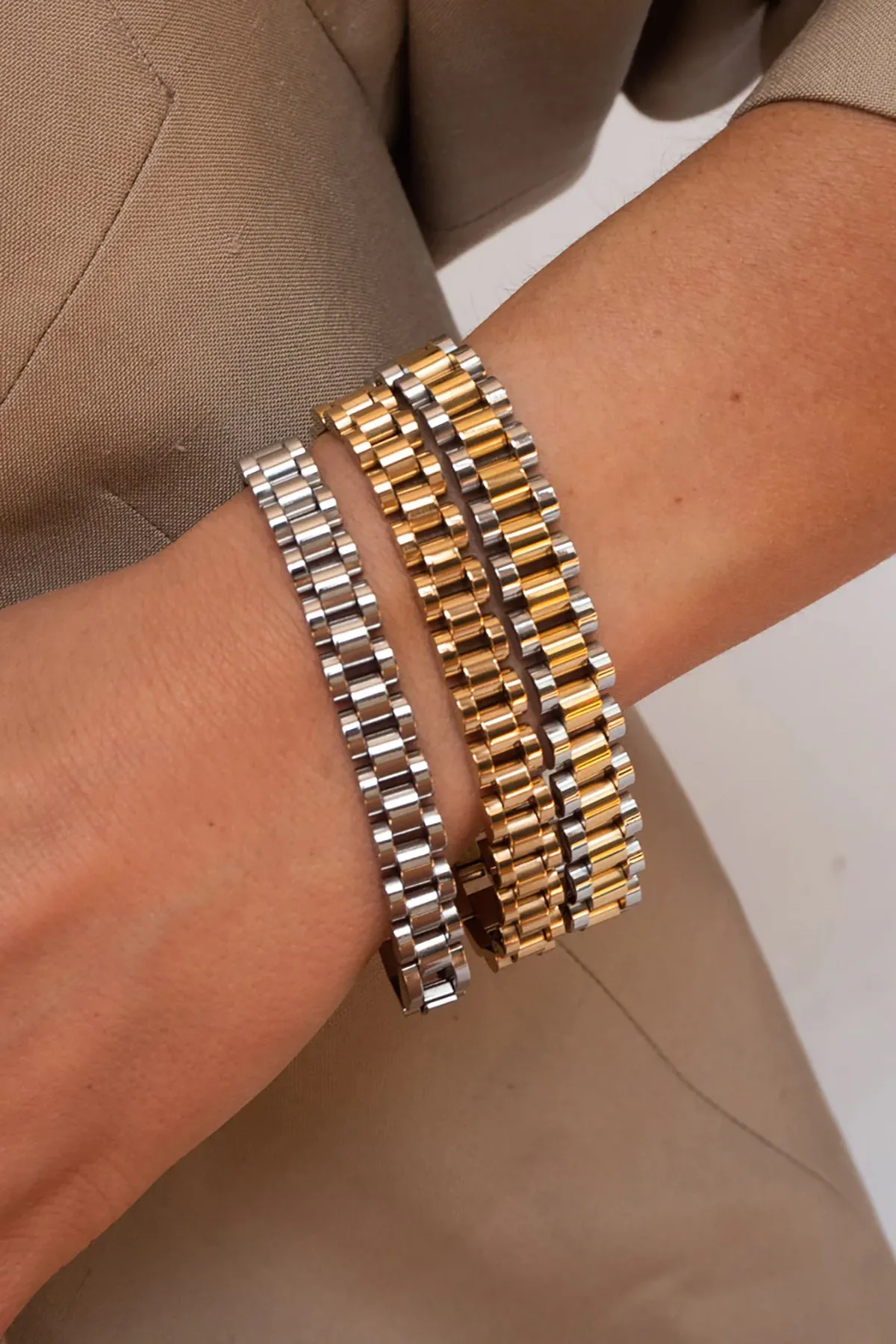 Two-Toned Timepiece Bracelet sold by French Cuff product image thumbnail 5