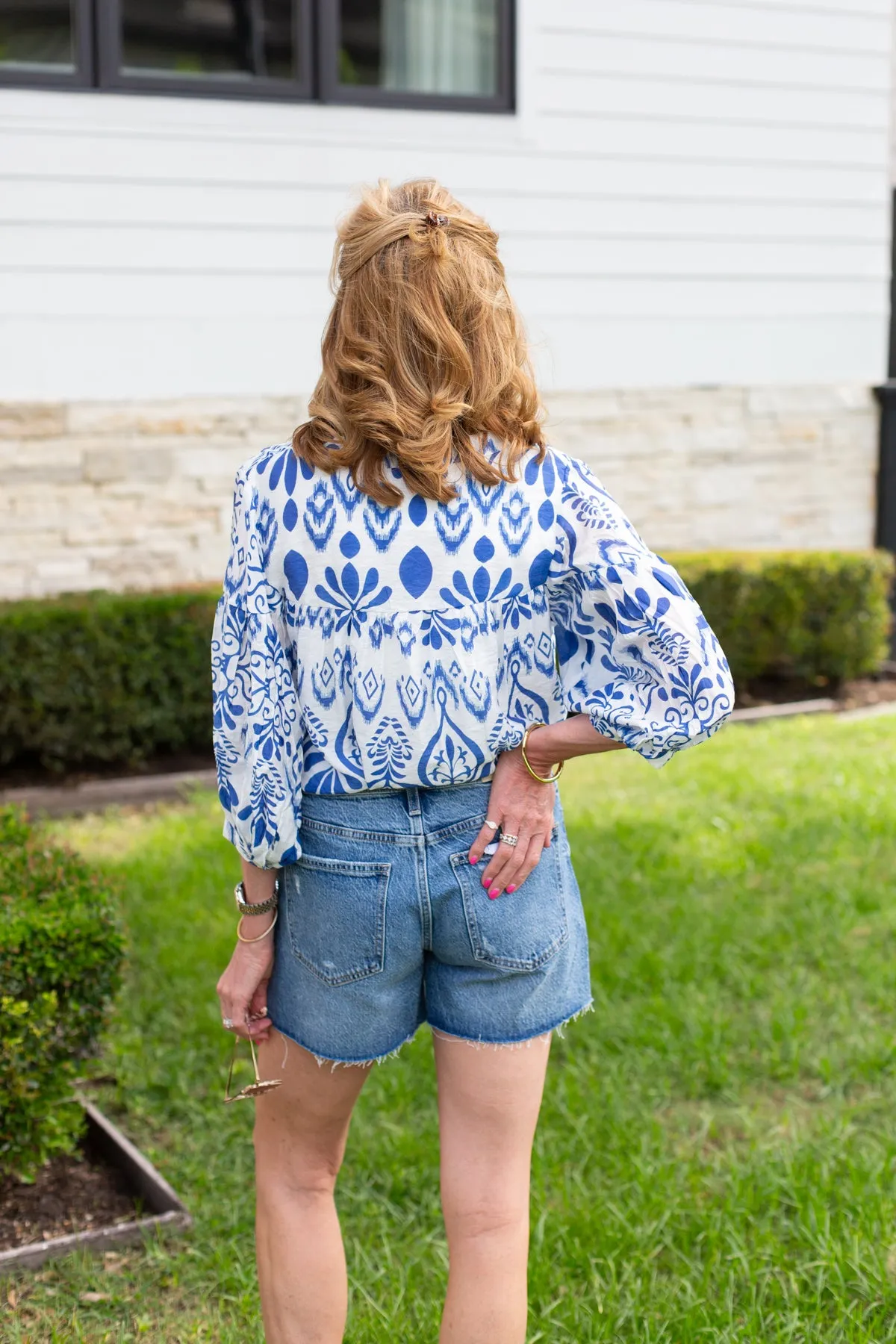 Printed 3/4 Sleeve Top sold by French Cuff product image thumbnail 4