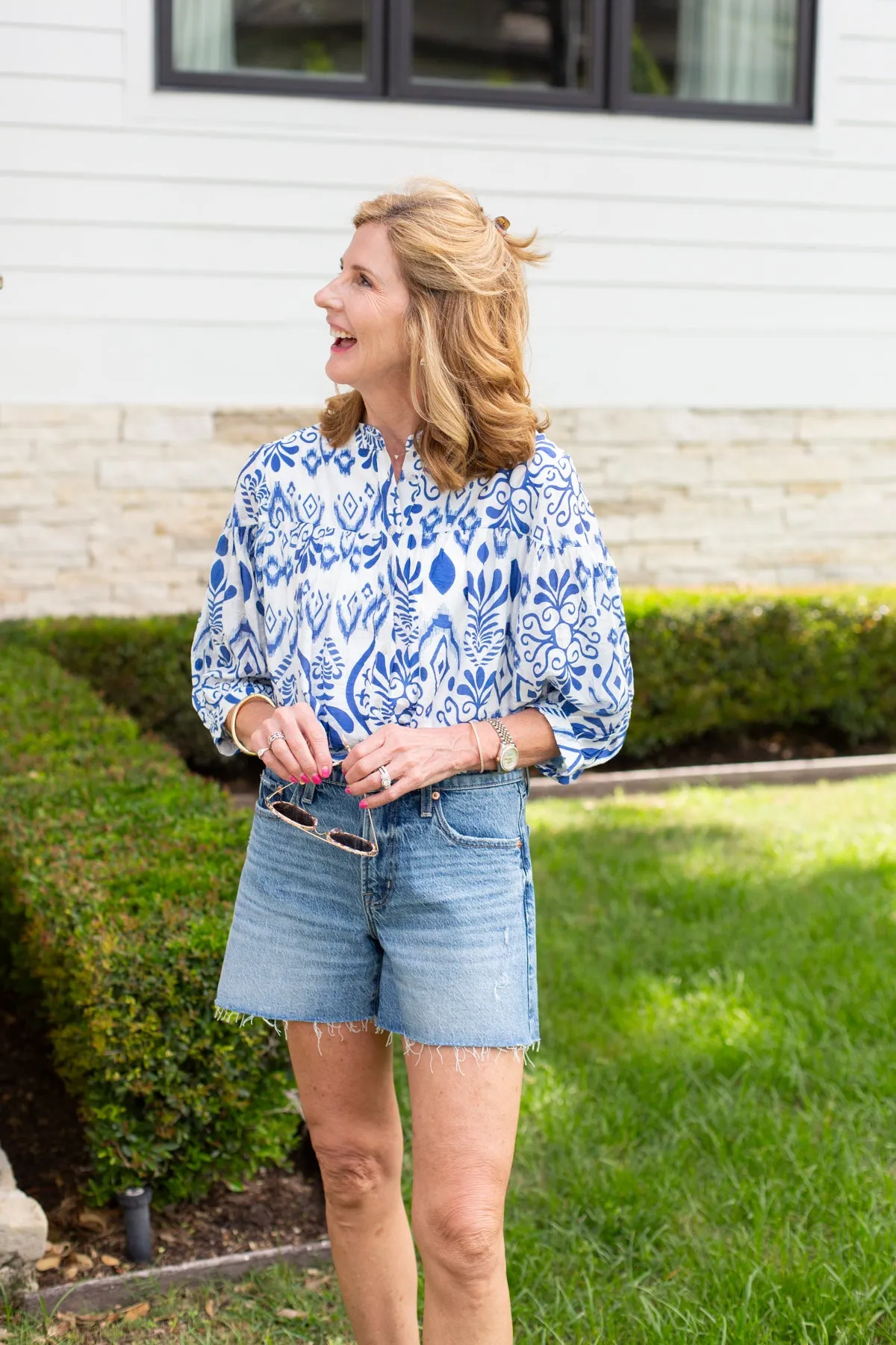 Printed 3/4 Sleeve Top sold by French Cuff product image thumbnail 2