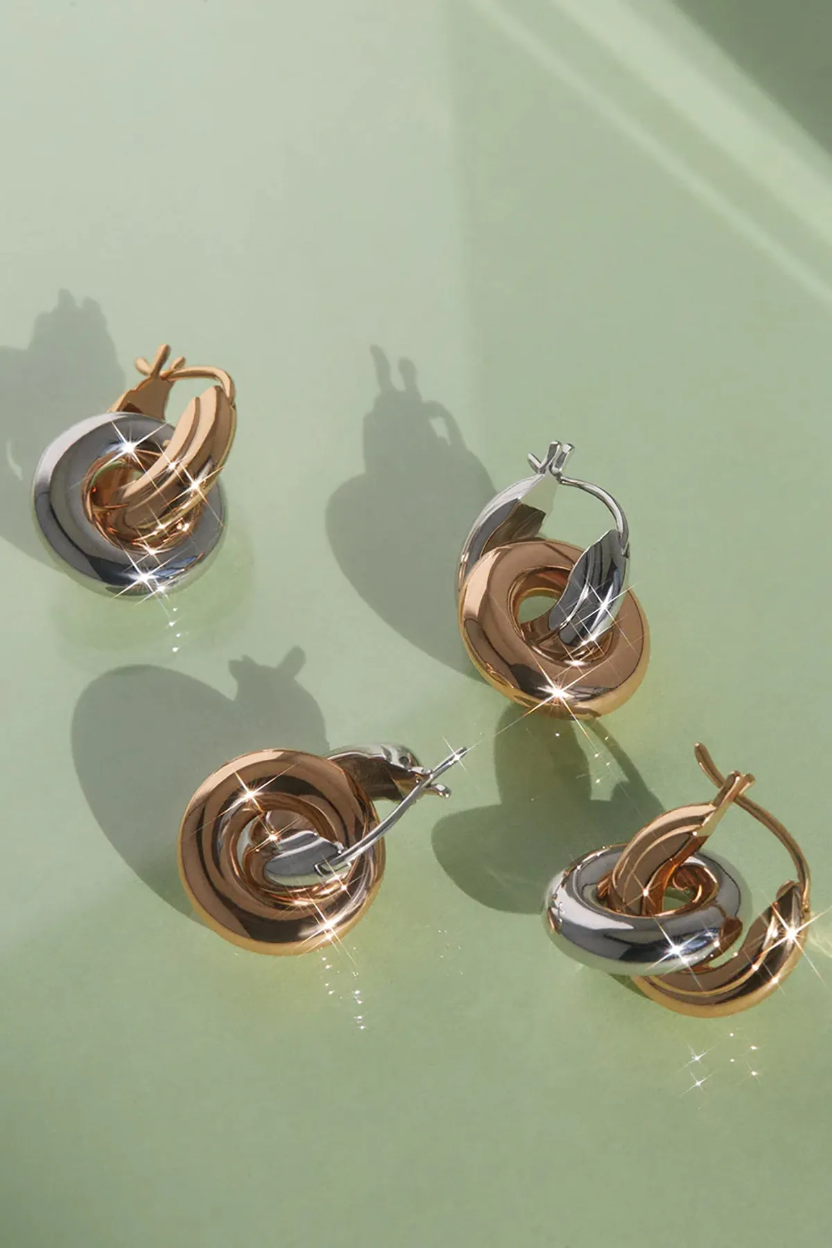Two-Tone Interlock Hoops sold by French Cuff product image thumbnail 2