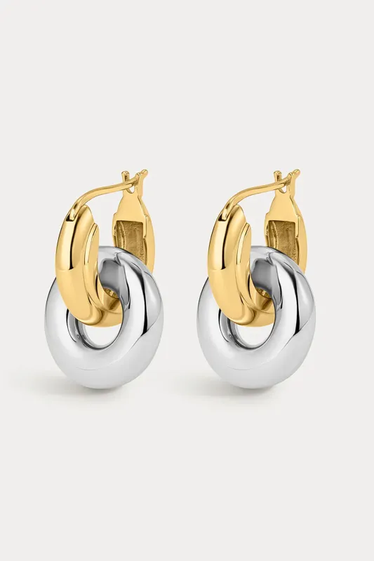 Two-Tone Interlock Hoops sold by French Cuff