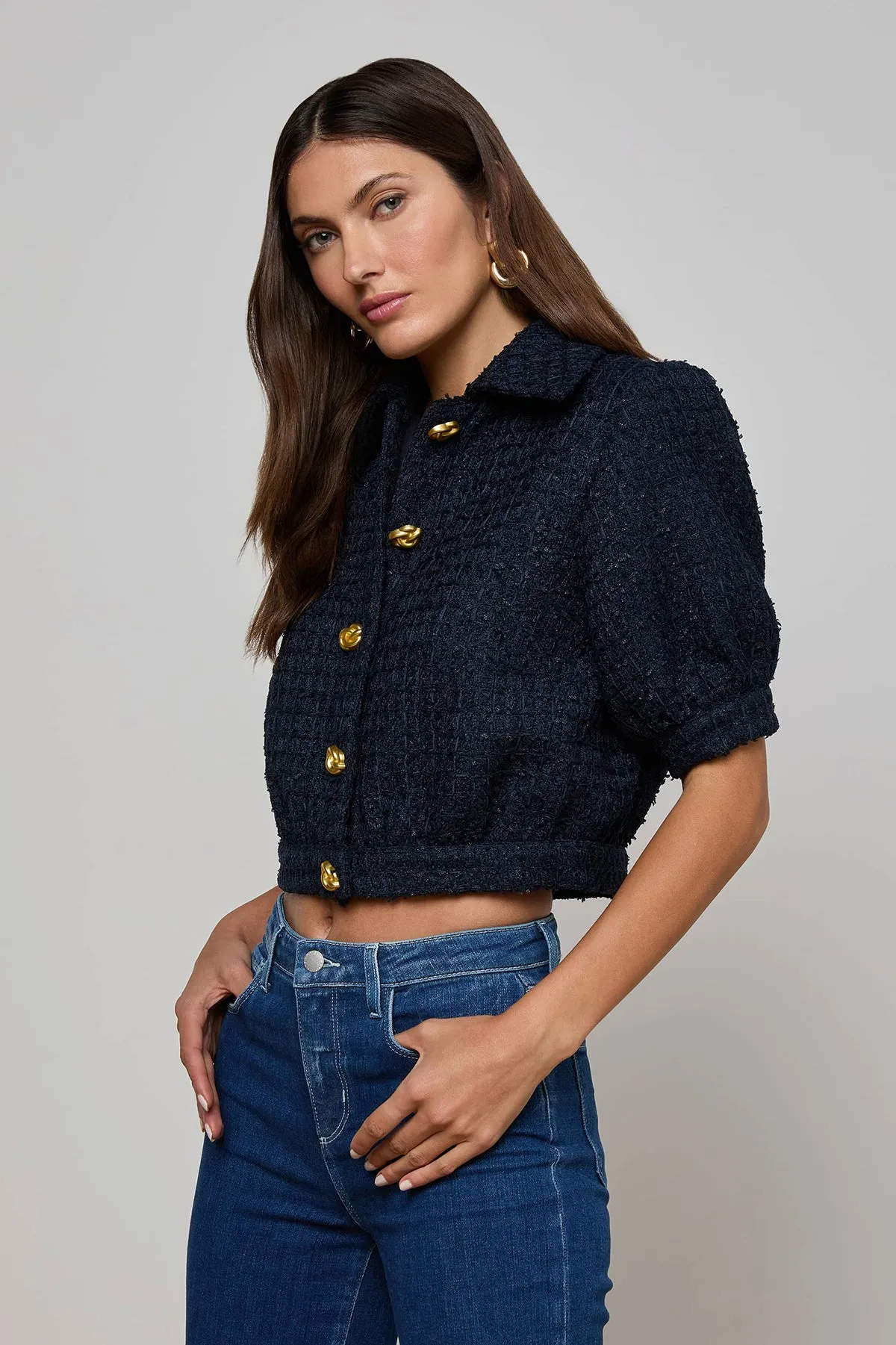 Cove Crop Short Sleeve Jacket sold by French Cuff product image thumbnail 2