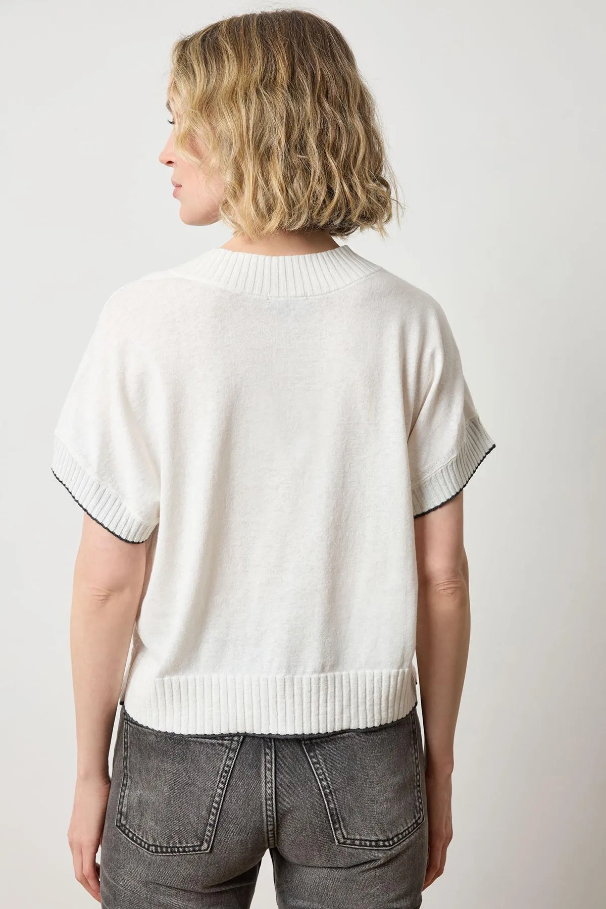 Short Sleeve V-Neck Pullover Sweater sold by French Cuff product image thumbnail 2