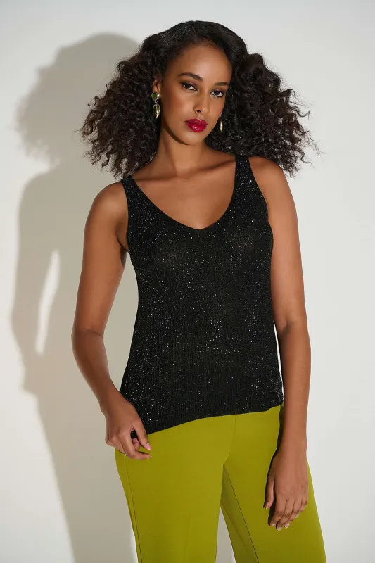 Metallic Knitted Camisole with Rhinestones sold by French Cuff
