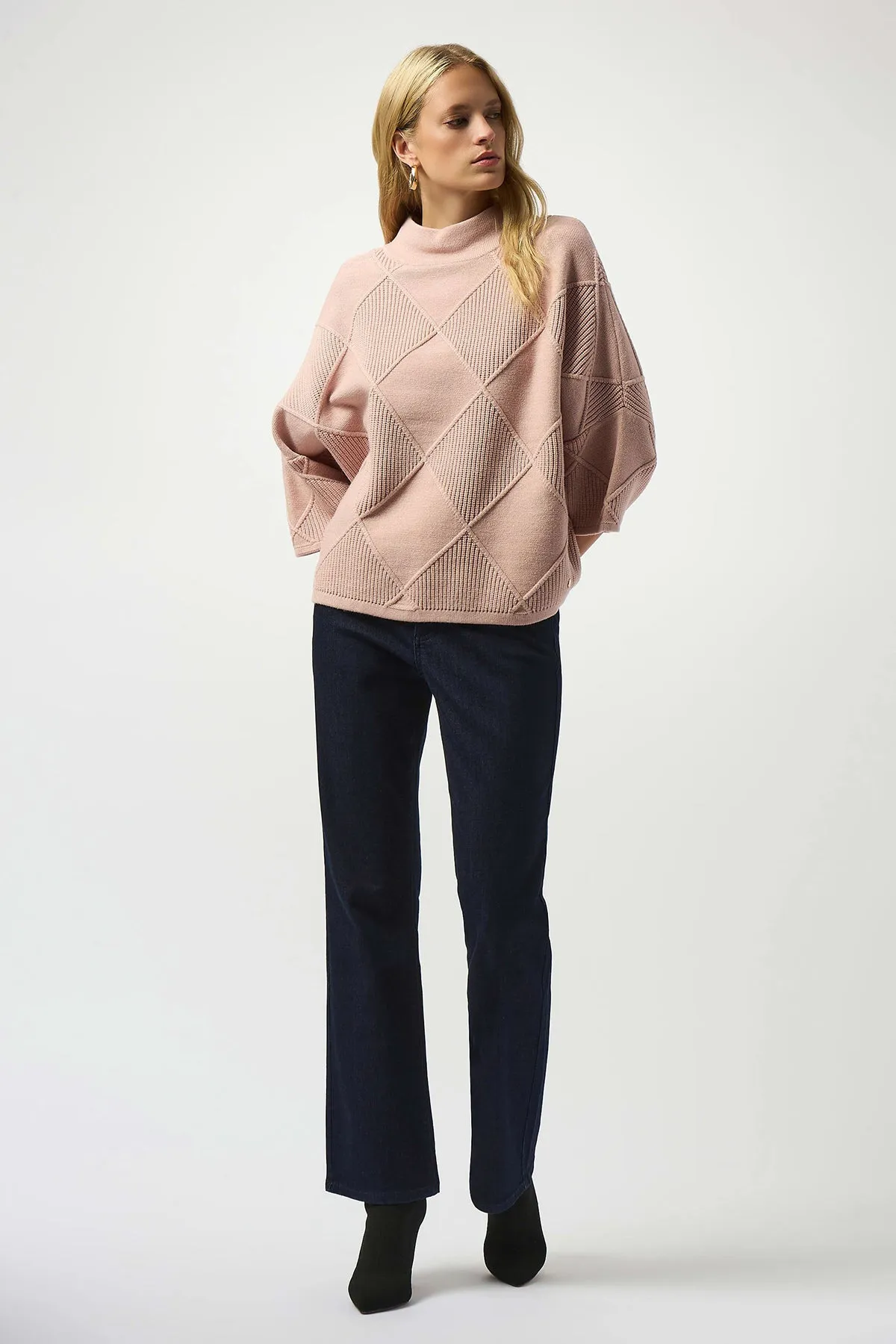 Textured Sweater Knit Mock Neck Pullover sold by French Cuff product image thumbnail 2