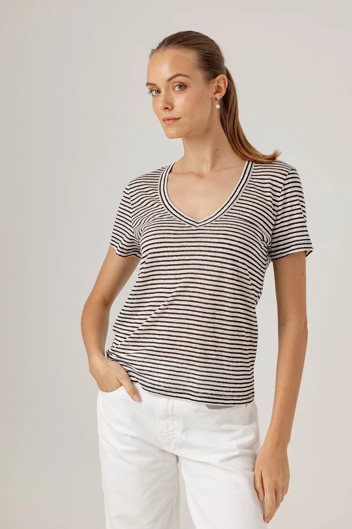 Stripe Linen Jerri Tee sold by French Cuff product image thumbnail 2