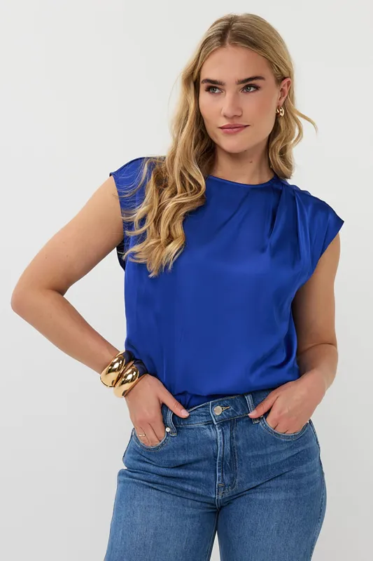 Top Gathering Satin Blouse sold by French Cuff