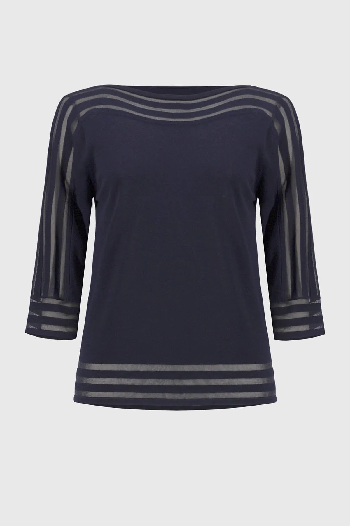 Sweater Knit Pullover with Mesh Stripe Detail sold by French Cuff product image thumbnail 5