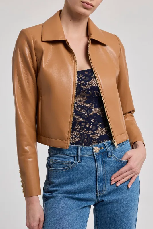 Lola Vegan Leather Jacket sold by French Cuff