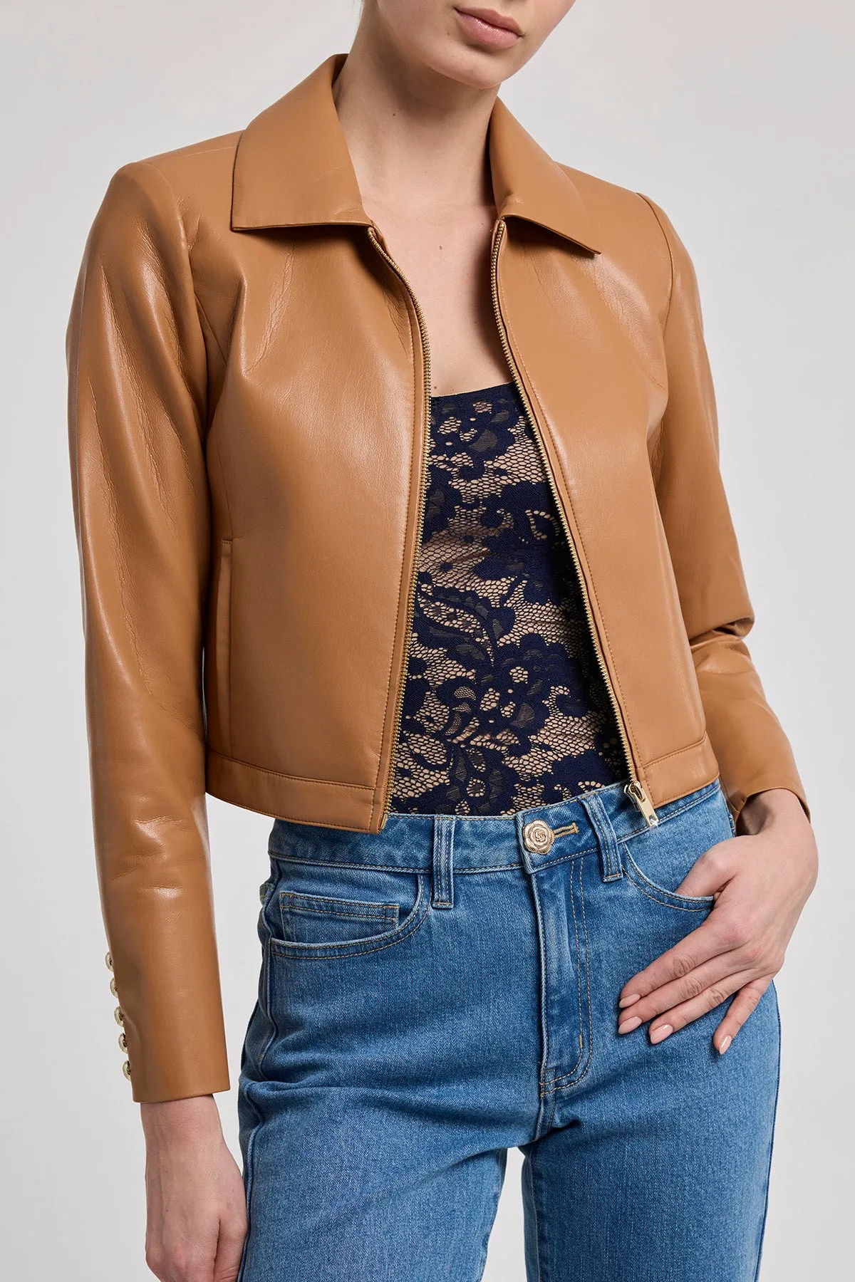 Lola Vegan Leather Jacket sold by French Cuff