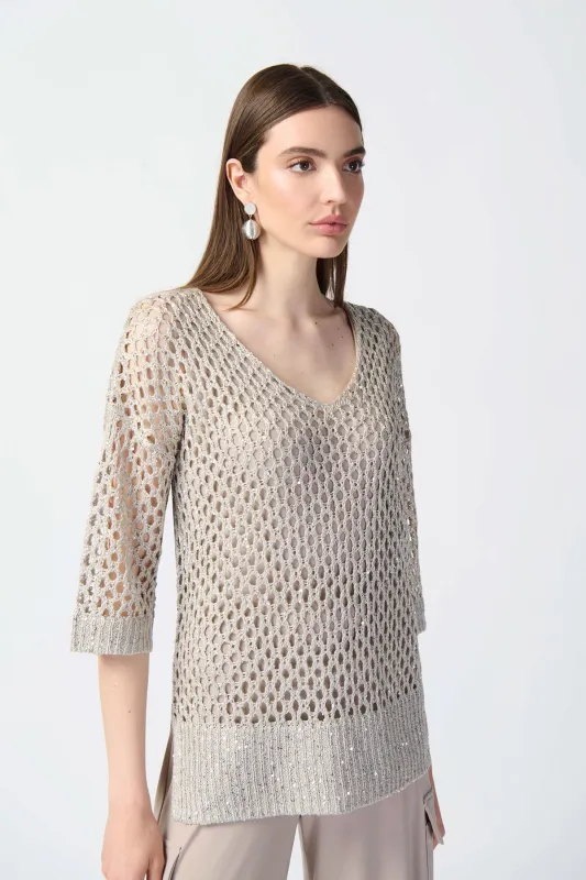 Open Stitch Sweater with Sequins sold by French Cuff