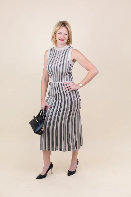 Sleeveless Striped Sweater Dress sold by French Cuff