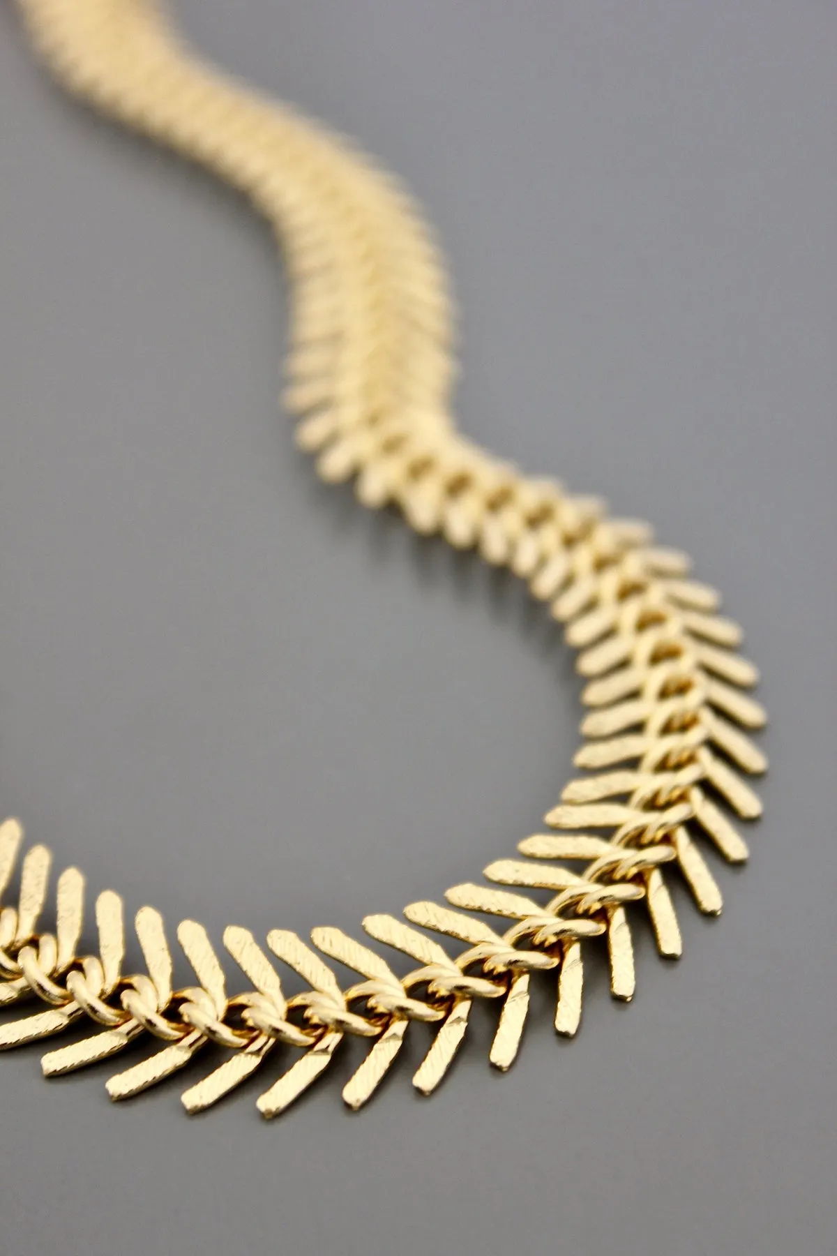 Gold Chain Fish Bone Necklace sold by French Cuff product image thumbnail 3